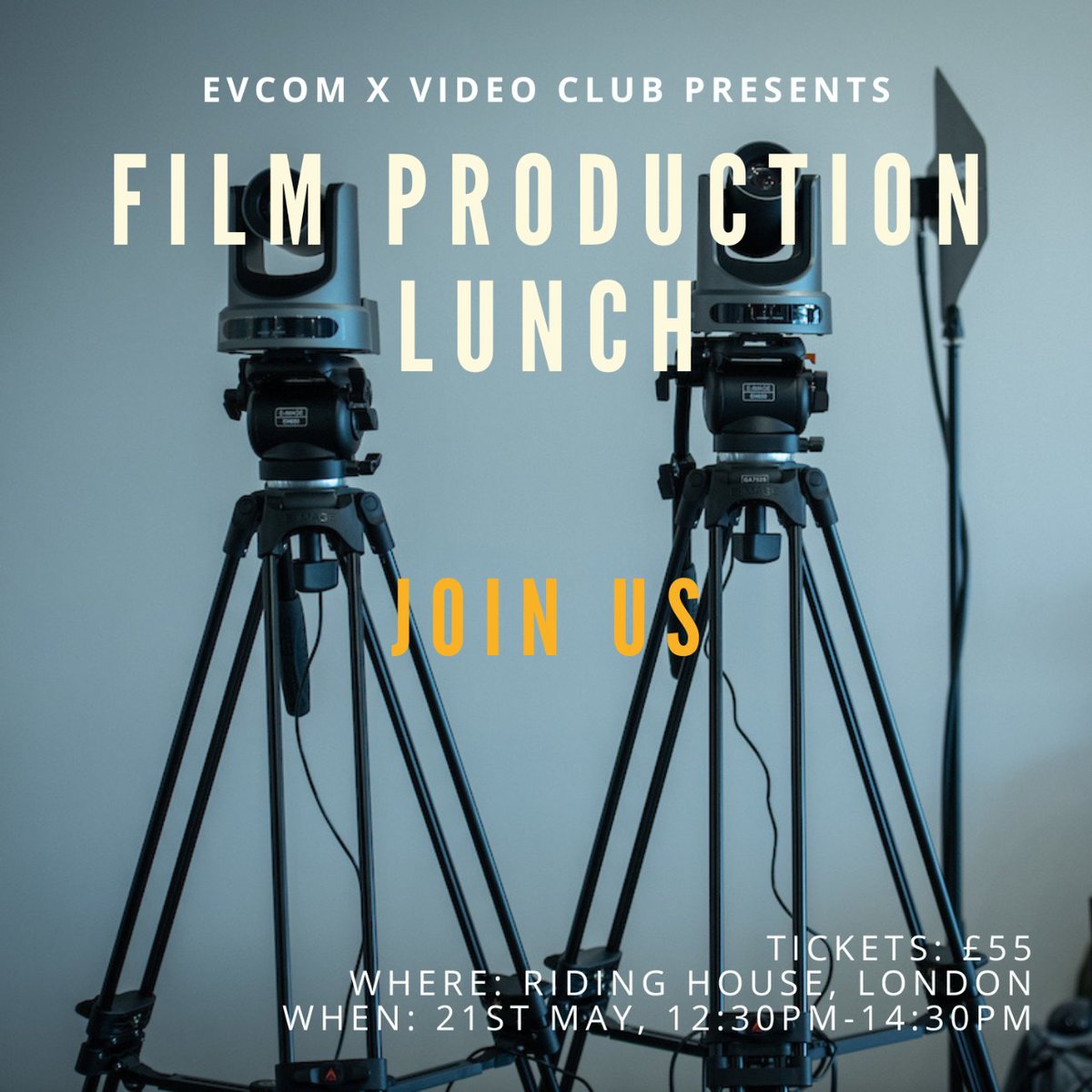 Join us on 21st May for our Film Production Lunch with Barnaby Cook (Studio Yes) & Gabe Whitehead (Video Club). Discussion points will include:  - What’s going well? Even better if?  - Optimism forecast for your business  - If I were in your shoes Book: cvent.me/3KgABK