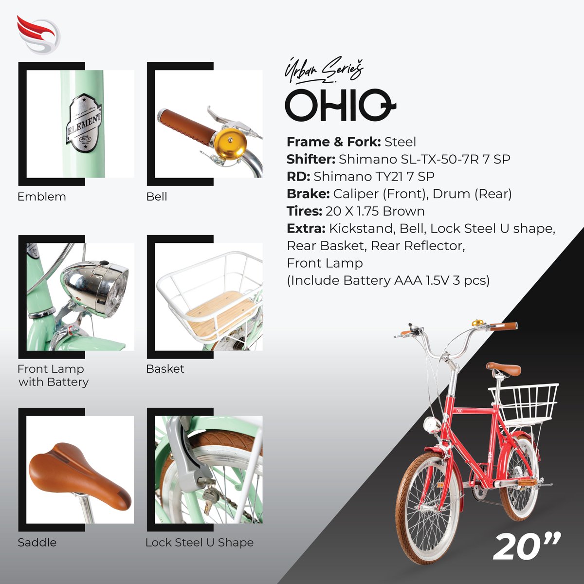 elementbikeid's tweet photo. Seri terbaru dari Urban Series βELEMENT OHIOβ!
Dengan 3 varian warna yang menarik, ditambah lampu depan, pengunci ban belakang, dan keranjang yang cocok untuk kamu yang suka pergi kemana saja dengan bersepedaπ
#ElementBike
#ElementOHIO
#PedalCityLife https://t.co/G7p6Dx97Ny