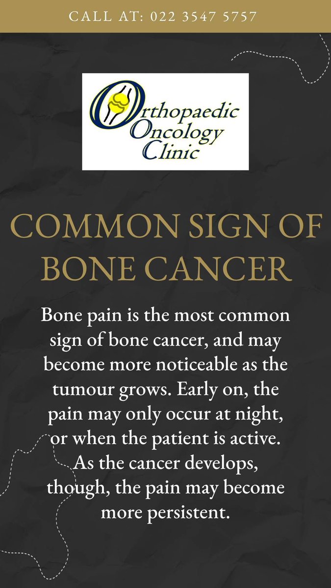 Here is the most common sign of #bonecancer