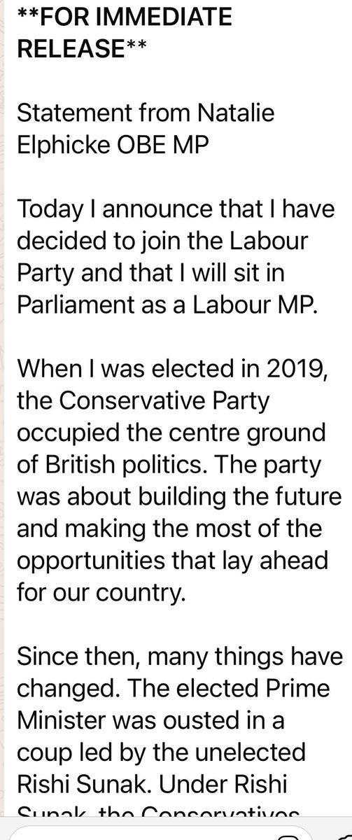 Bloody hell. Another defection to Labour……