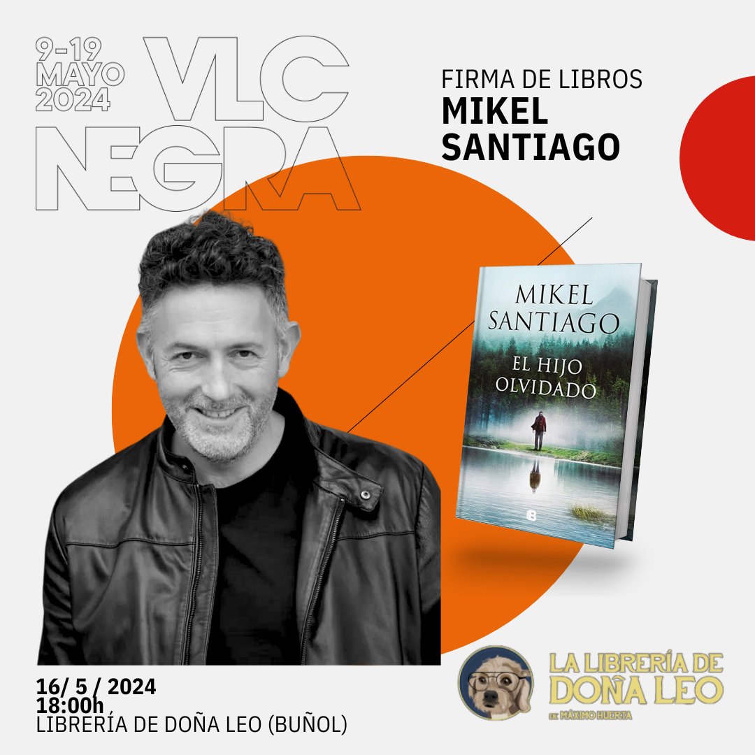 🥳 ¡Aún quedan más sorpresas! Mikel Santiago estará firmando ejemplares de su novela 'El hijo olvidado' en la Librería de Doña Leo de Buñol 📖 Tendrá lugar el día 16 de mayo a partir de las 18:00 horas. ¿A cuántos de vosotros veremos por allí?😉
