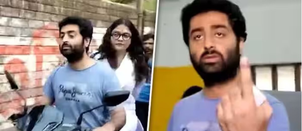 Arijit Singh casts vote with wife Koel Roy in WB's Murshidabad; singer reached polling booth on his scooter #ArijitSingh #WestBengal #Vote #PollingBooth #KoelRoy newsable.asianetnews.com/entertainment/…