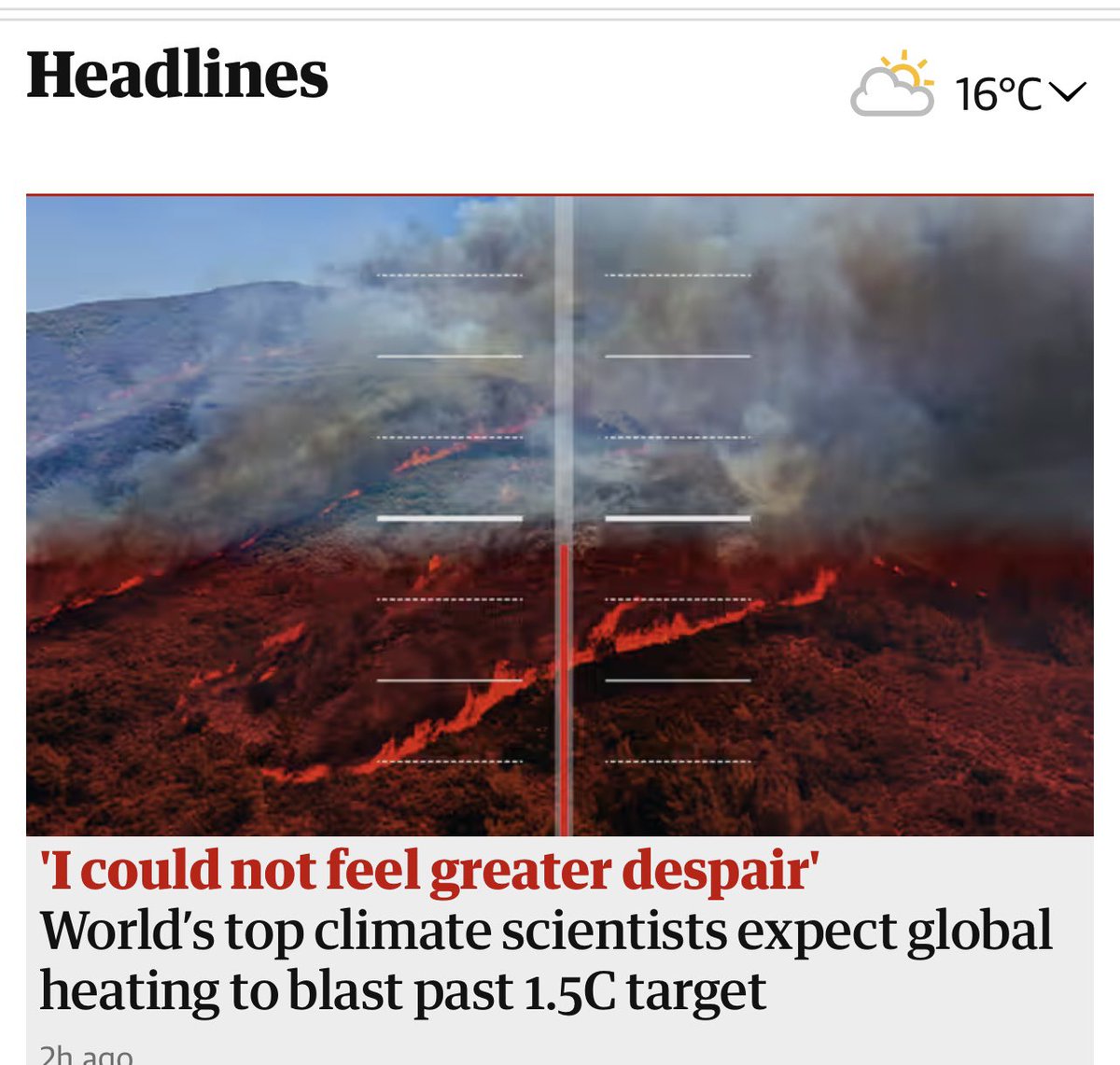 'WE ARE HEADED FOR MAJOR SOCIETAL DISRUPTION WITHIN THE NEXT FIVE YEARS'. Wow. Lead story in The Guardian. A dose of reality. SCIENTIST: 'WHAT THE FUCK DO WE HAVE TO DO TO MAKE YOU REALISE HOW SERIOUS THIS IS?'theguardian.com/environment/ar…