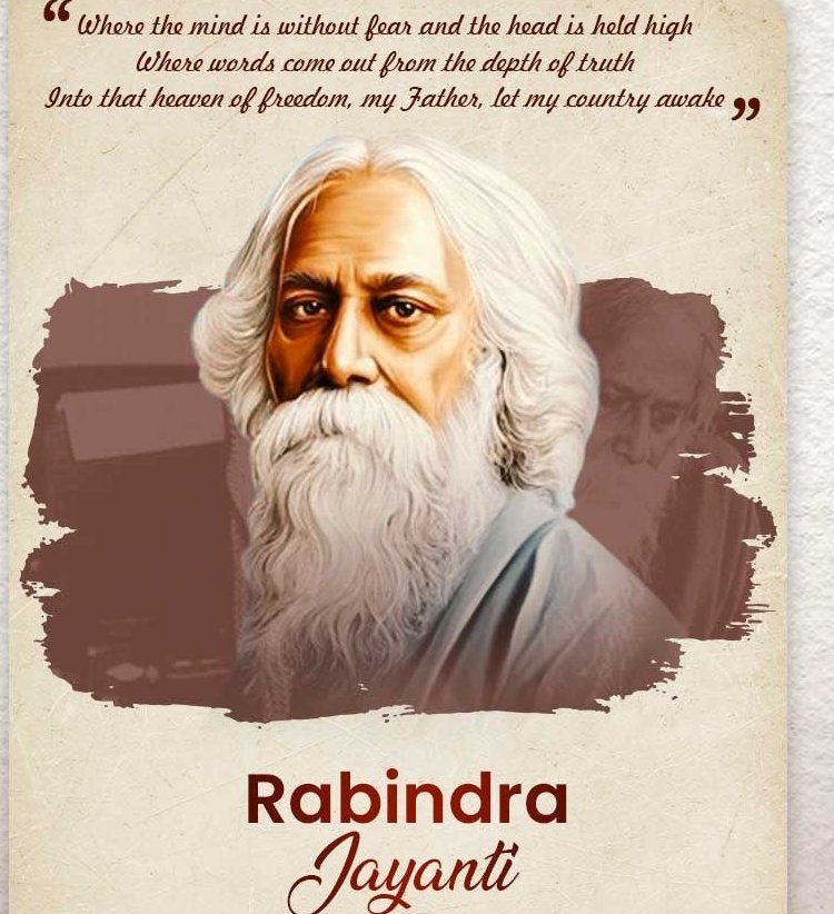 Remembering A Great Poet, Social Reformer and composer of our National Anthem, Noble Laureate Rabindra Nath Tagore on his birth anniversary.

#RabindranathJayanti #BirthAnniversary