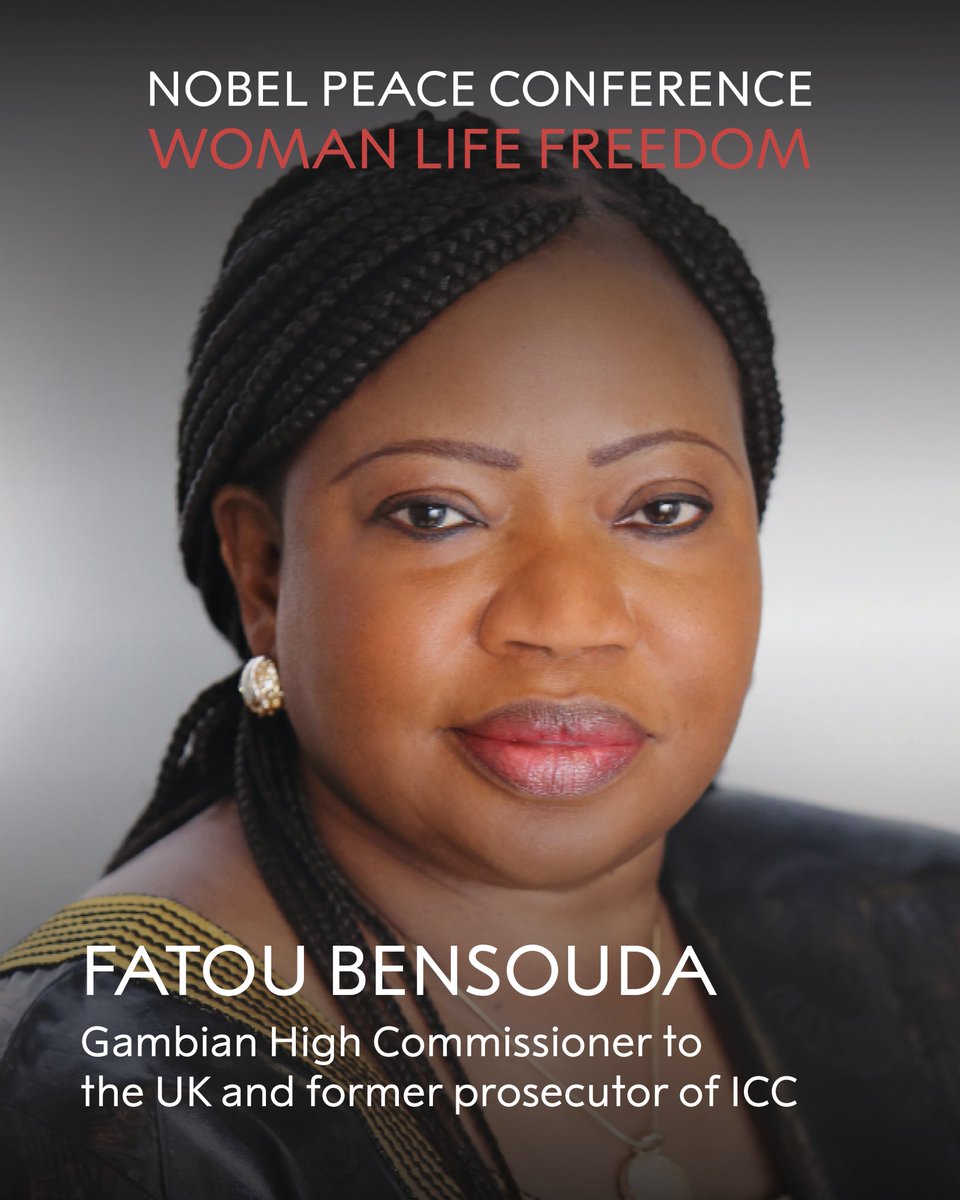 Fatou Bensouda, Gambian High Commissioner to the UK and former prosecutor of ICC, will speak at the #NobelPeaceConference: #WomanLifeFreedom on 5 September 2024✊

Full speaker list: nobelpeacecenter.org/en/woman-life-…