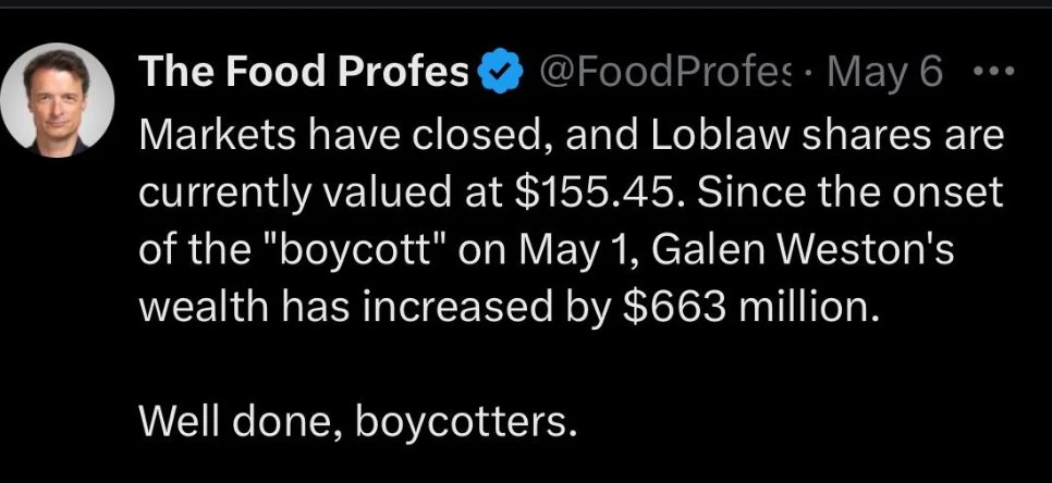 Here is the #Loblaws lackie rubbing their wealth and gouging into the face of every Canadian consumer in the country. #cdnpoli #onpoli #peipoli