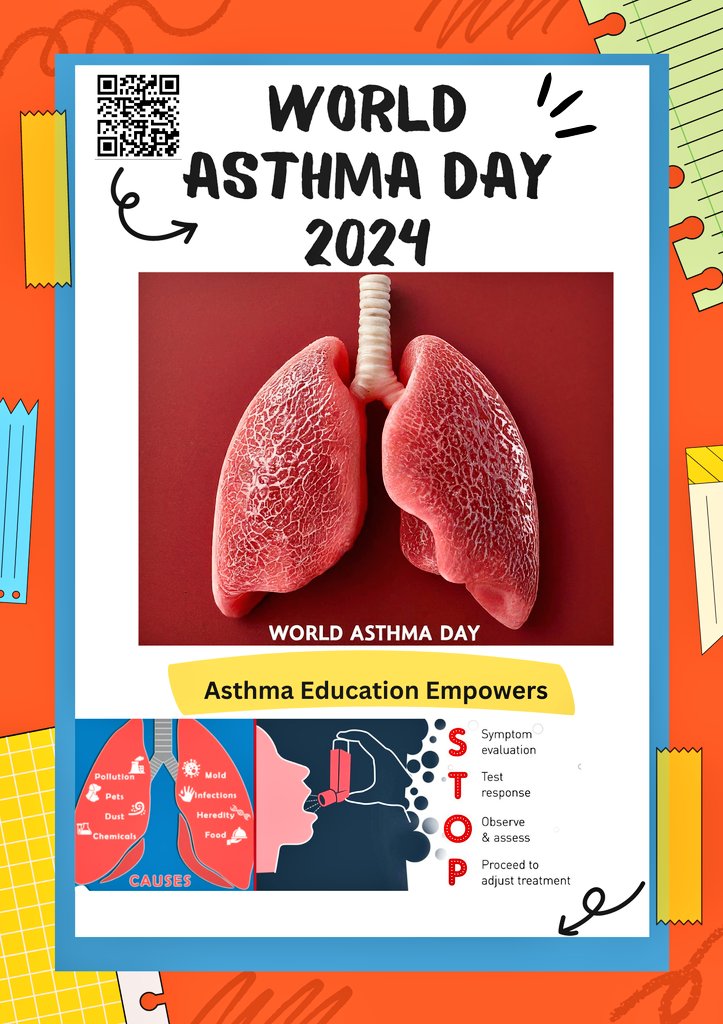 🌬️Don't let asthma hold you back!This #WorldAsthmaDay,let's empower ourselves through education.Learn to manage symptoms,identify triggers,& breathe easier!Knowledge is key to controlling asthma attacks. Together,let's raise awareness&support! #AsthmaAwareness #EducationIsPower