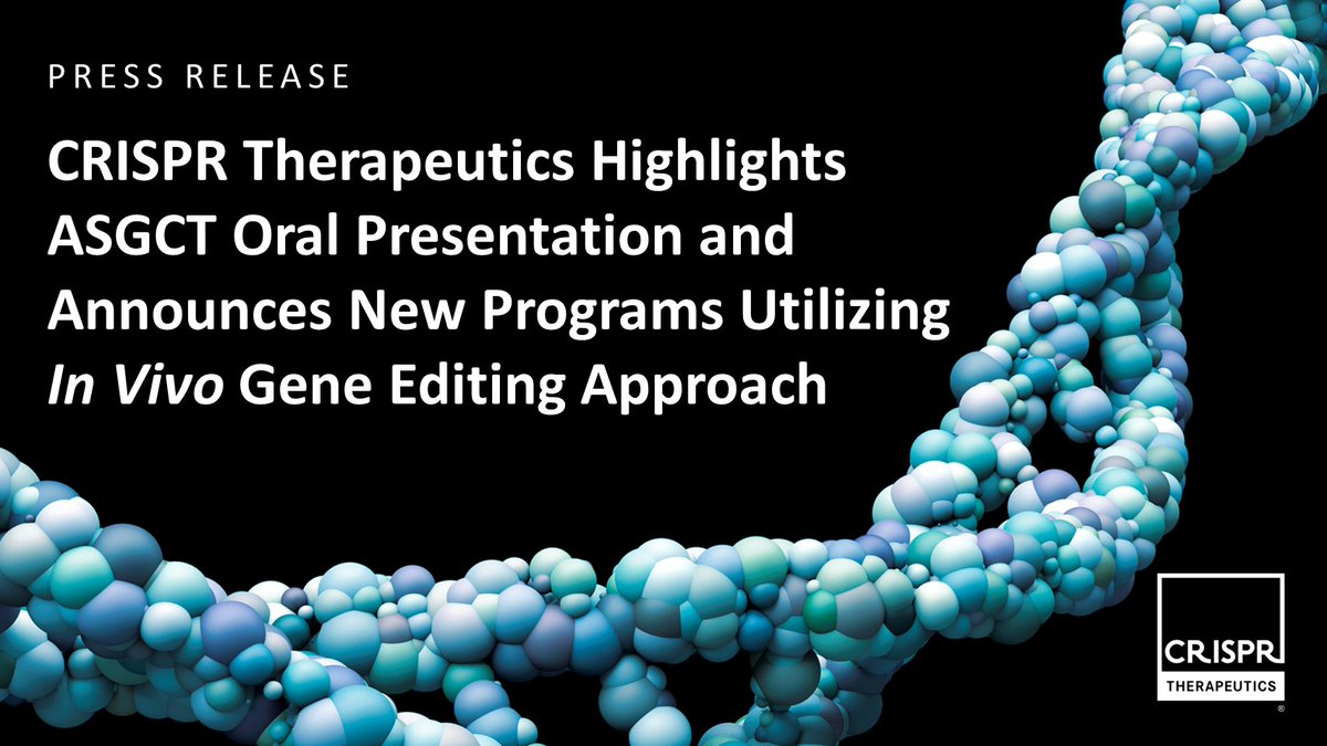 Today, we announced new preclinical data presented at the Annual Meeting of the American Society of Gene & Cell Therapy highlighting our approach to developing lipid nanoparticle (LNP) based delivery for in vivo ocular gene editing: bit.ly/3yejV8o @ASGCTherapy #ASGCT2024