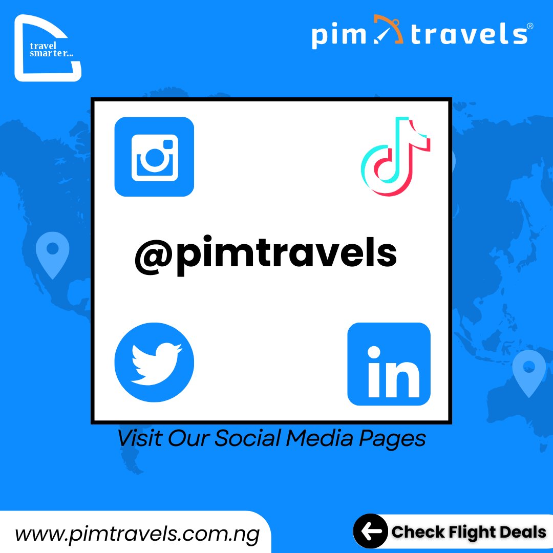 Traveling shouldn't be a headache! PIM Travels has simplified travelling from booking to boarding #pimtravels

For all your travel inquiries , reach out to us on Whatsapp via 09112825560.

#TravelExpert #AffordableFlights #traveltips  #airfaredeals #visaservices #flightbooking