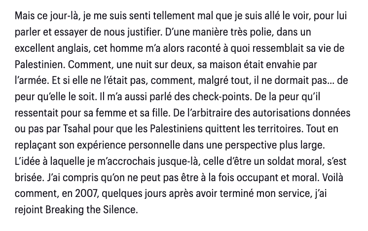 Entretien avec Avner Gvaryahu, directeur de l’ONG israélienne Breaking the Silence (abonné-es) telerama.fr/debats-reporta…