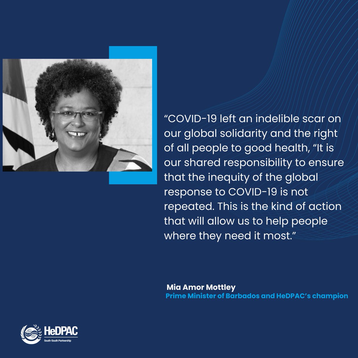 In the pursuit of health #equity during #PandemicAccord talks, let’s heed the reminder from @miaamormottley , Prime Minister of Barbados, about our collective duty to heal and build a fairer world post-COVID-19. 🌍 United in action, let’s ensure no one is left behind.