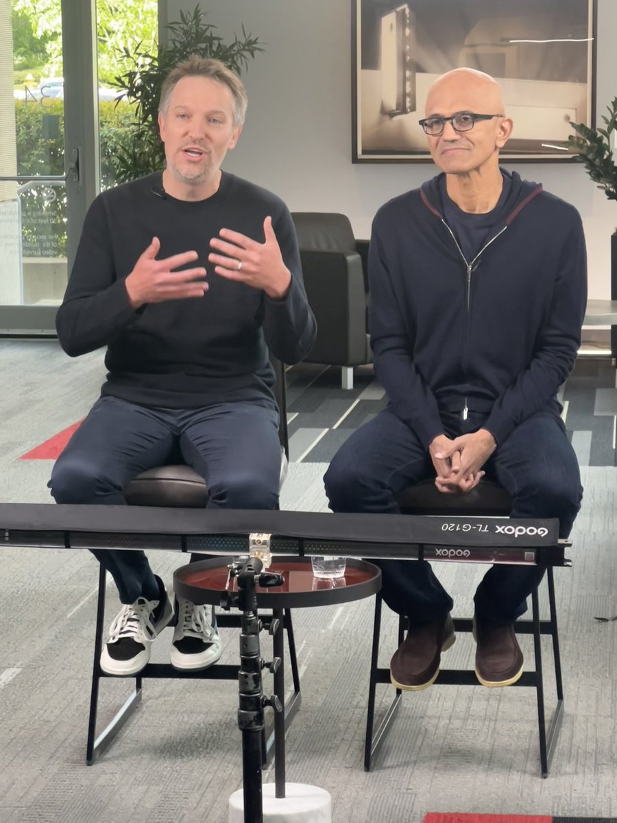 Coming up on @GMA my exclusive interview with @Microsoft CEO Satya Nadella & @LinkedIn CEO Ryan Roslansky about artificial intelligence- how far it’s come, the future of work, what people should and shouldn’t do with it + What’s the last last task they used AI to do on the job?