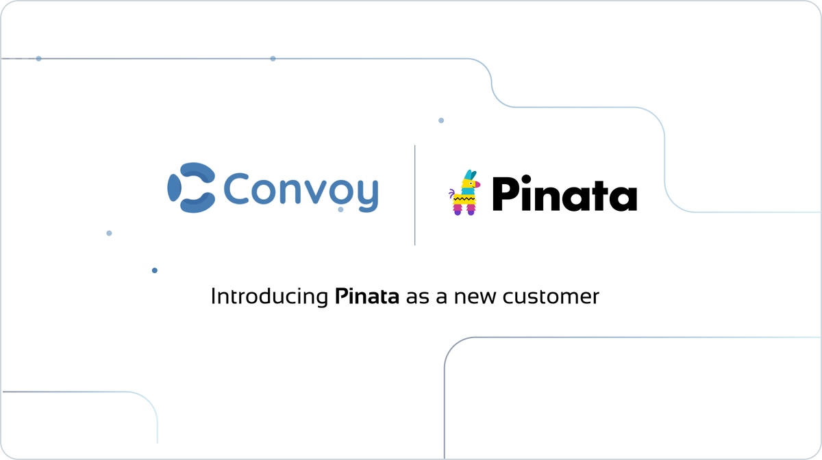 Pinata(<a href="/pinatacloud/">Pinata</a>) is a Web3 startup that makes it easy to store and retrieve media on IPFS and build social applications with Farcaster(<a href="/farcaster_xyz/">Farcaster</a>). Convoy supports their mission by enabling them deliver real-time fine-grained webhooks efficiently and reliably.