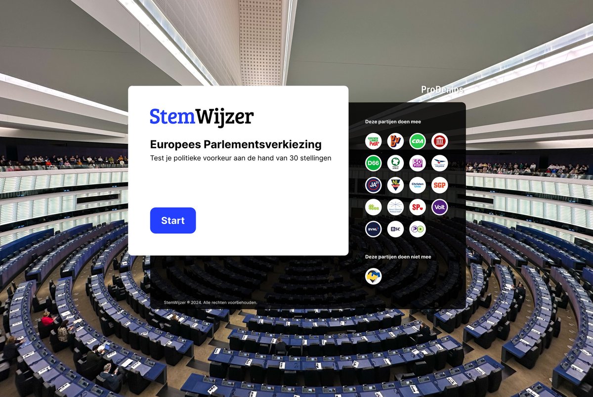 De StemWijzer staat online! 🥳

Vanochtend lanceerden we in het Huis van Europa met een druk op de knop de StemWijzer. Prominente kandidaten Europees Parlement van diverse politieke partijen vulden de StemWijzer als eerste in. Ga naar stemwijzer.nl <a href="/EUinNL/">Europese Commissie in Nederland</a>

#stemhulp
