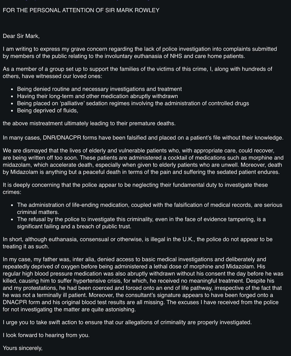 My father was involuntarily euthanised at Morriston Hospital in Swansea on 3 August 2023. For how long will @metpoliceuk ignore the attached peer-reviewed evidence? For how long will @metpoliceuk turn a blind eye to the murder of our loved ones by the NHS?