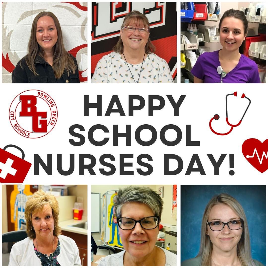 Happy School Nurse’s Day! 🩹🩺Thank you to our BGCS school nurses of for your compassion, expertise, and dedication to the health and well-being of our students and staff! You are so appreciated! For more information about our school nursing services: bgcs.k12.oh.us/district/pupil…