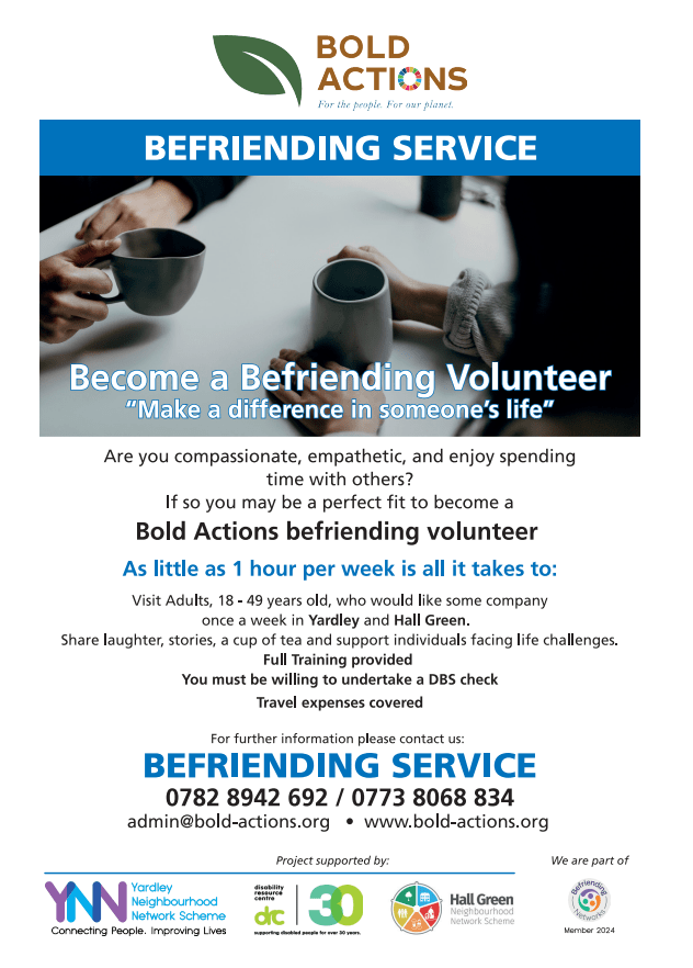 Become a Bold Actions befriending volunteer in #Birmingham!
#BrumVolunteers 
bvsc.org/become-bold-ac…