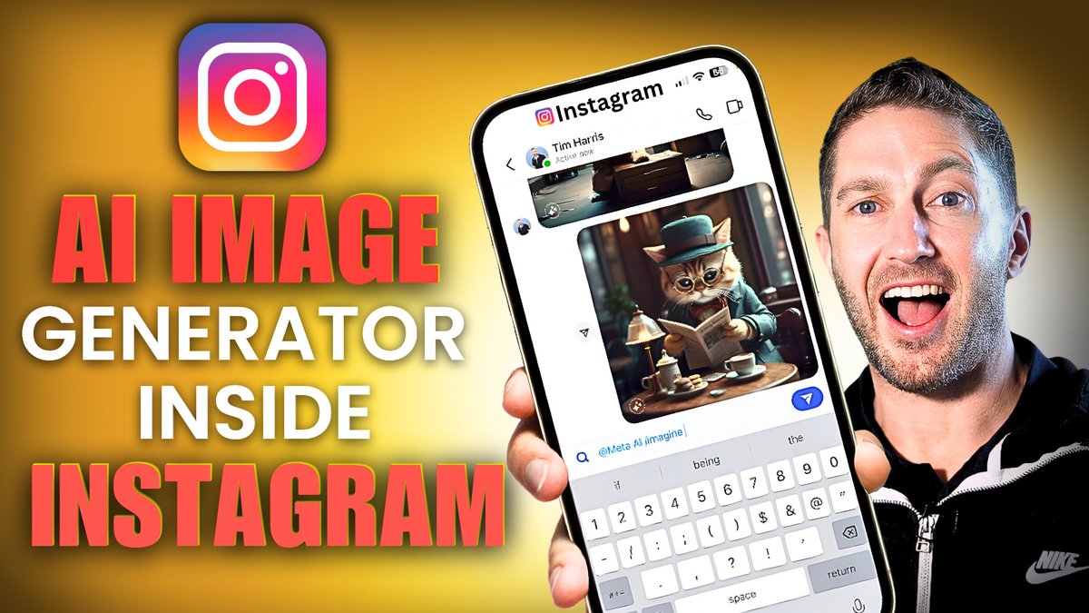 Instagram gets a Free BUILT-IN AI Image Generator! Use it easily right inside your chats to your friends :) You can even animate your images into GIFs! Watch-> youtu.be/PHd8xrxOMJo #ai #metaai #instagramai #aiimagegenerator #aiimagecreator #aitools #aiimages #aiart