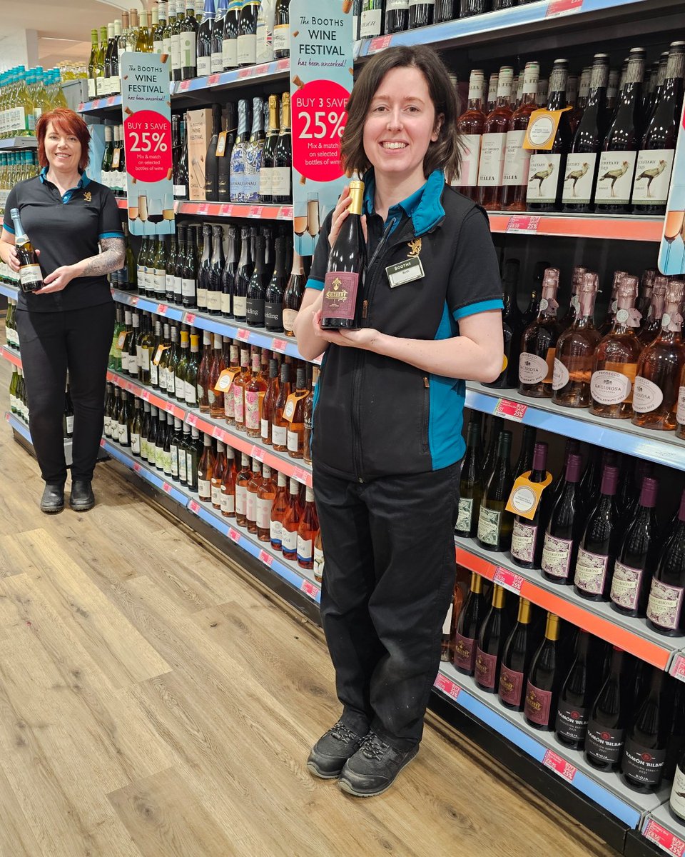 Our wine festival starts today! Pick up your favourite wines on offer at buy 3 save 25% now 🥂 Ends 04.06.24 📸 Fran at Garstang, Luke at Kendal, Fiona & Beth at Keswick Booths operate a think 25 policy. Please drink responsibly.