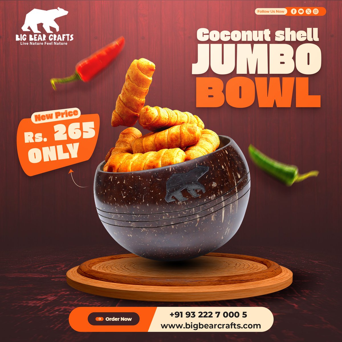 bigbearcrafts's tweet image. 🥥Dive into #sustainableliving with Coconut Shell #JumboBowls from Big Bear Crafts at bigbearcrafts.com 

#CoconutShellBowls #HandcraftedProducts #TeakwoodProducts #WoodenProducts #SoapStoneProducts  #EcoFriendly #CoconutShellCrafts #CoconutCreations #BigBearCrafts