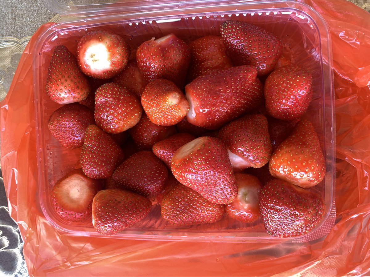 Nachbarin hat uns grade Erdbeeren aus ihren Garten vorbei gebracht 🥰