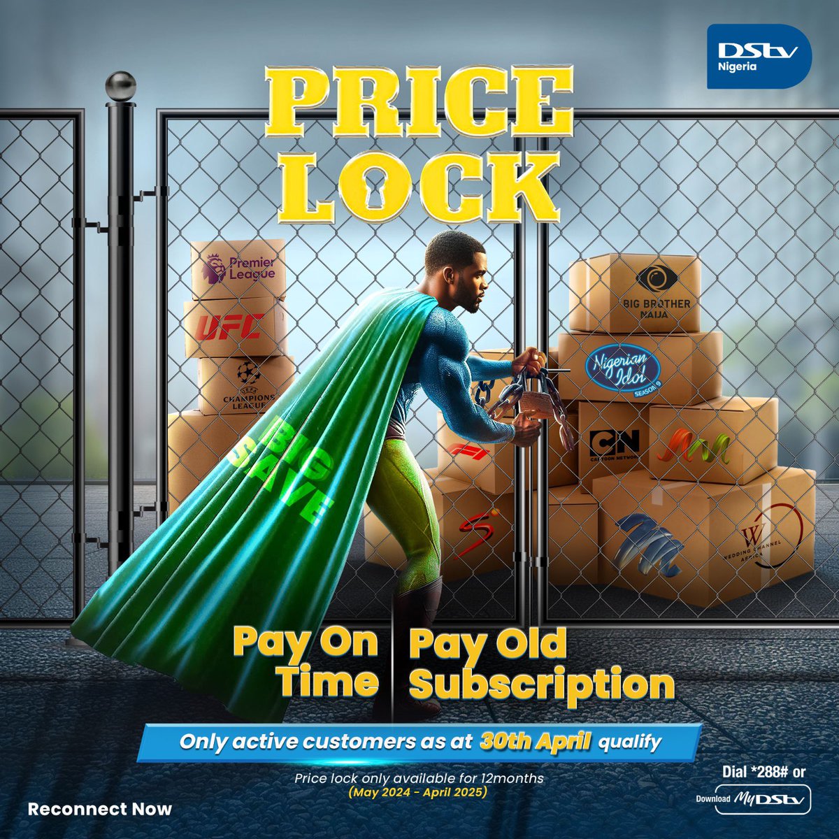 Tunnykvng's tweet photo. Want to beat the price increase? All you have to do is renew your DStv subscription before your next due date to keep paying the old prices for the next one year. #ChoosePriceLock https://t.co/EZzeIpnZ2Y