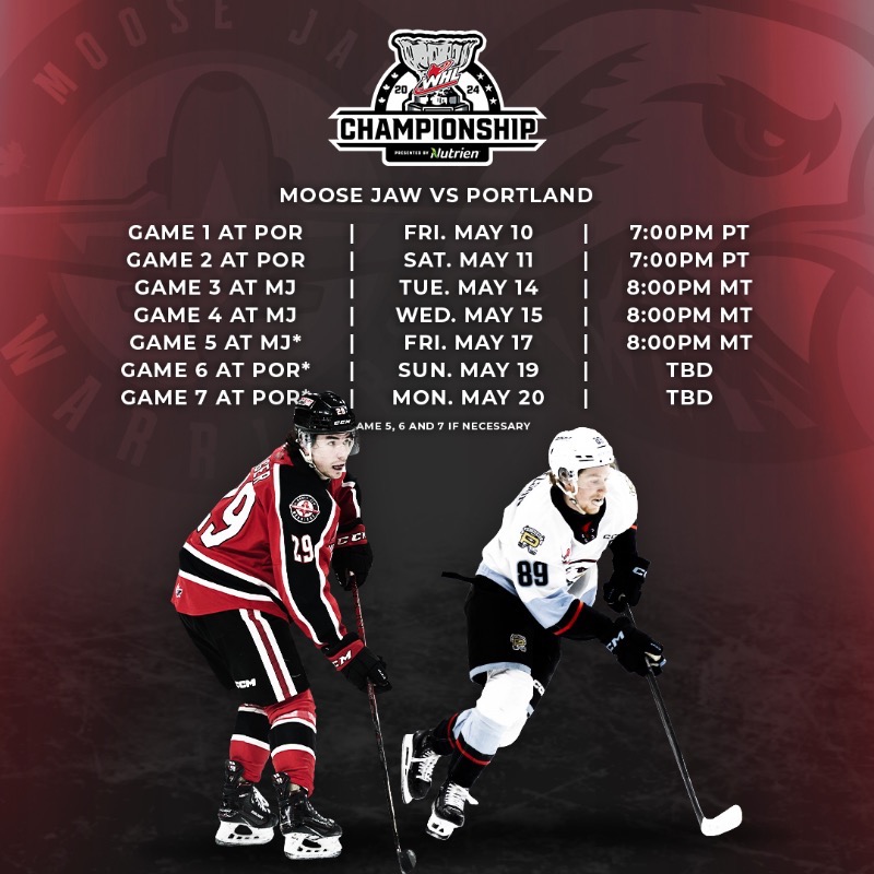 Warriors Vs. Hawks

The @MJWARRIORS and @pdxwinterhawks will battle for the Ed Chynoweth Cup at the 2024 #WHLChampionship Series starting on Friday.