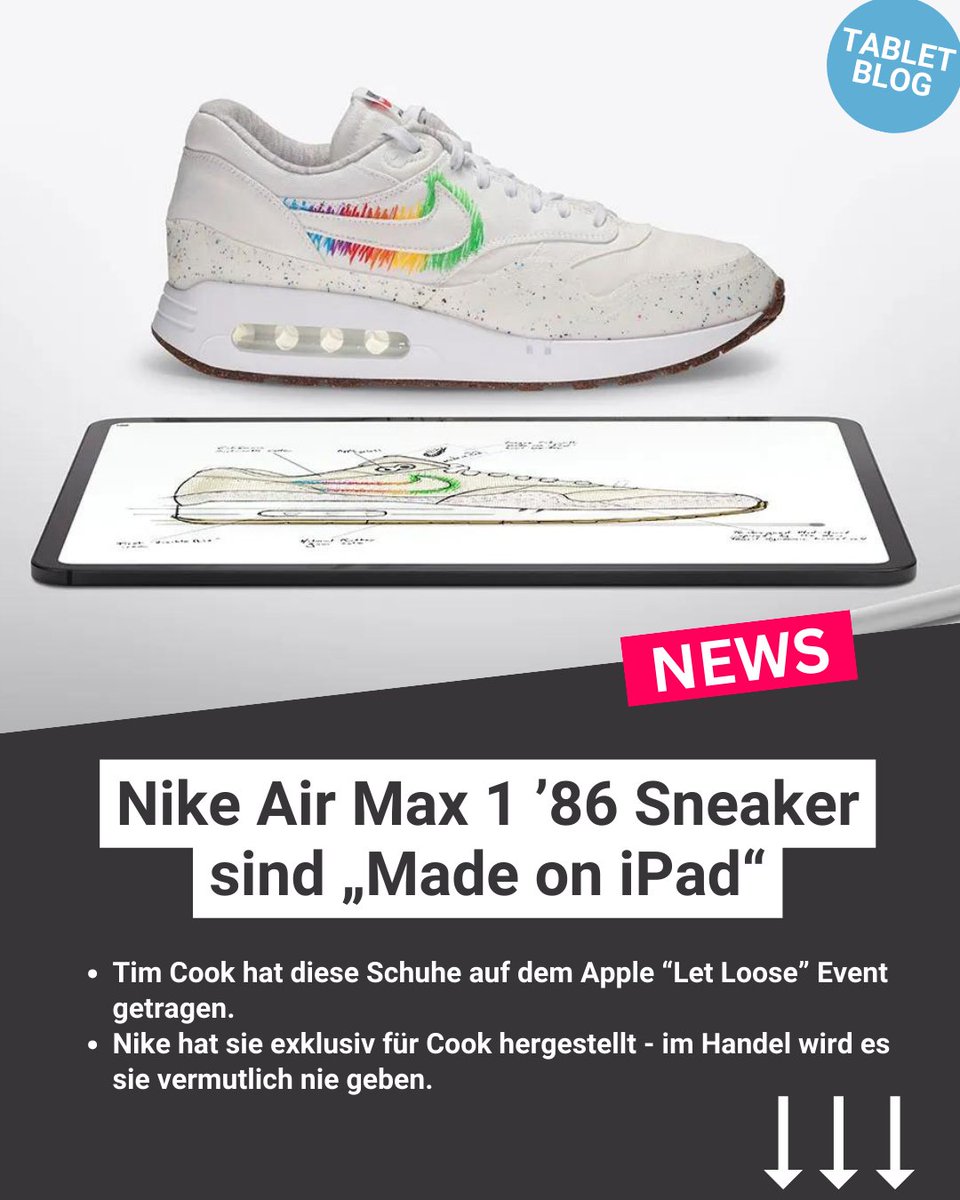 Diese Nike Schuhe wurden auf dem iPad designed - ziemlich cool: tabletblog.de/nike-air-max-m…