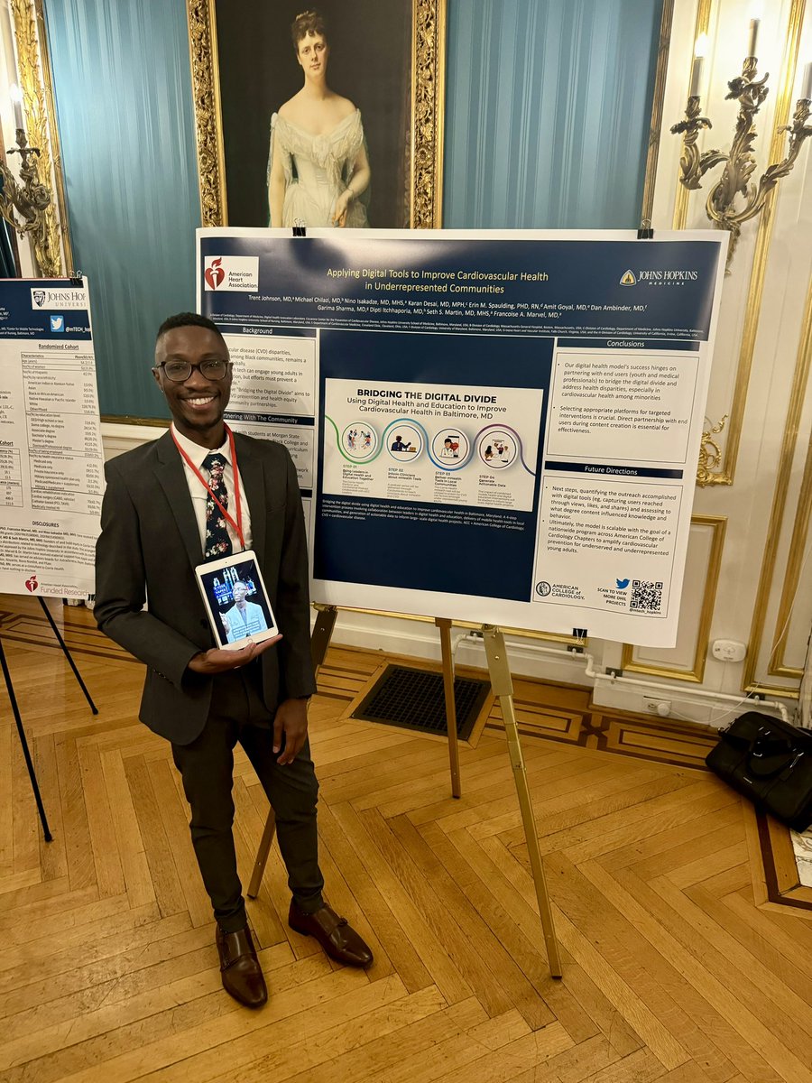 Excited to have presented our research @American_Heart on leveraging Digital Health as a preventive tool for young adults at risk of CVD at @MorganStateU @mTECH_hopkins