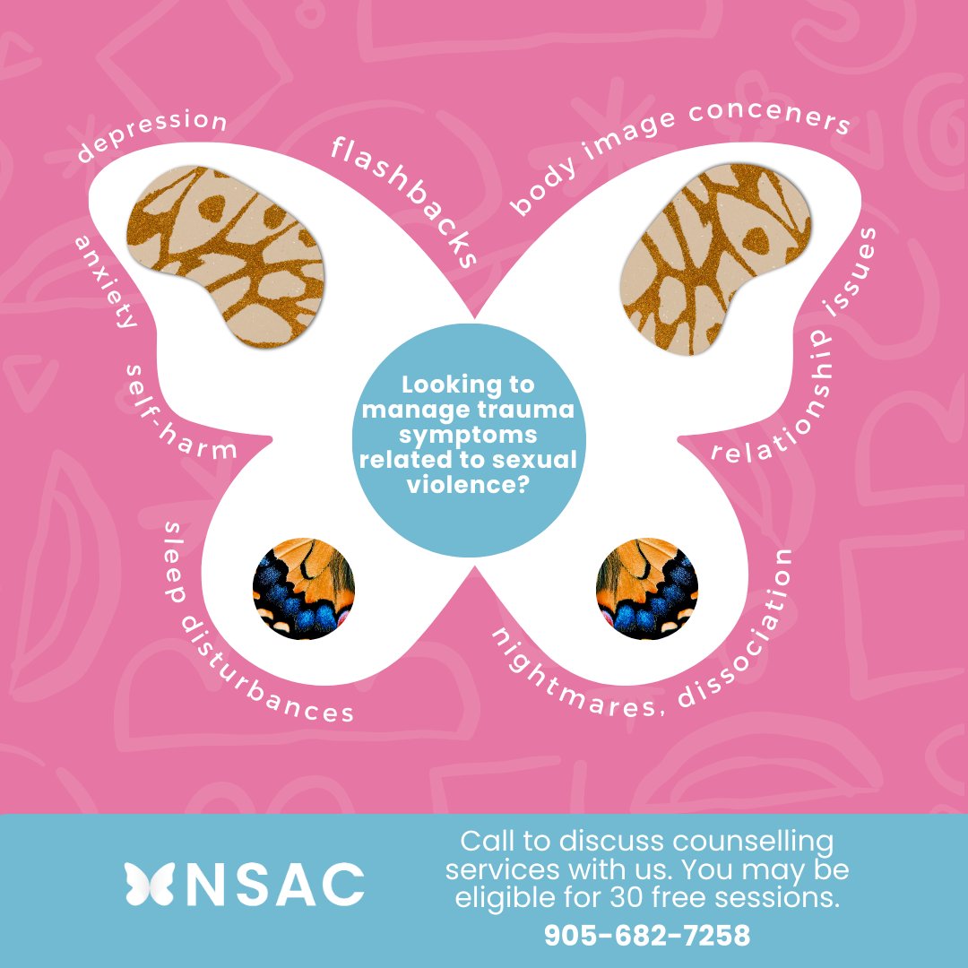 ❔Are you looking to manage trauma symptoms related to sexual violence? 📲Call to discuss counselling services with us. You may be eligible for 30 free sessions. 📞905-682-7258 #Counselling #Niagara #SexualViolence