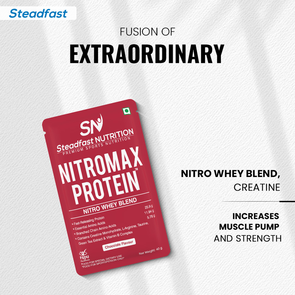 Make your ordinary workout routine 'Extraordinary' with Nitromax Protein and excel like a champion. 💯💪

Reach your fitness goals effortlessly: bit.ly/45Dxr1s

#SteadfastNutrition #Workout #Nutrition #NitromaxProtein #Supplements #MuscleRecovery