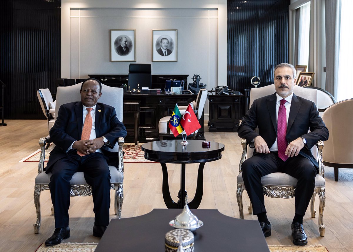 Minister of Foreign Affairs @HakanFidan met with Taye Atske Selassie, Minister of Foreign Affairs of Ethiopia, in Ankara.🇹🇷🇪🇹