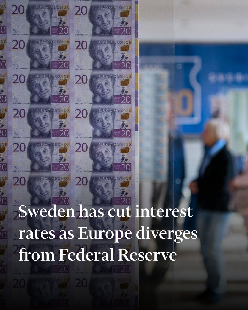 Sweden’s central bank has cut interest rates for the first time in eight years as European monetary policymakers diverge from the US to support their economies. on.ft.com/3UAulqj