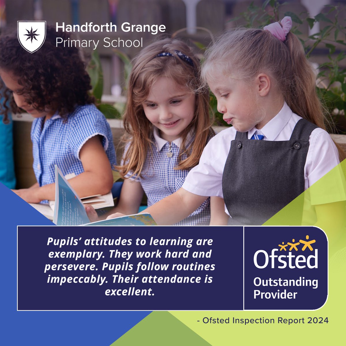 Ofsted reported 'Pupils' attitudes to learning are exemplary. They work hard and persevere. Pupils follow routines impeccably. Their attendance is excellent.' #OFSTED #Outstanding #Handforth