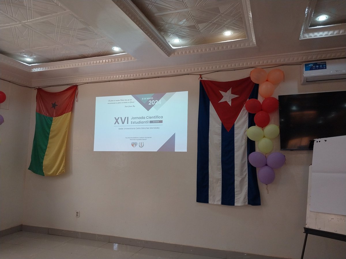 Comienza en la Sede Univ. Celia Sánchez Manduley de Gabú en Guinea Bissau la XVI Jornada Científica Estudiantil de base, con la presencia del Excmo Embajador de Cuba Ernesto Pulgaron, todo un éxito gracias a la labor de sus profesores y estudiantes #CubaCoopera #BMCGuineaBissau