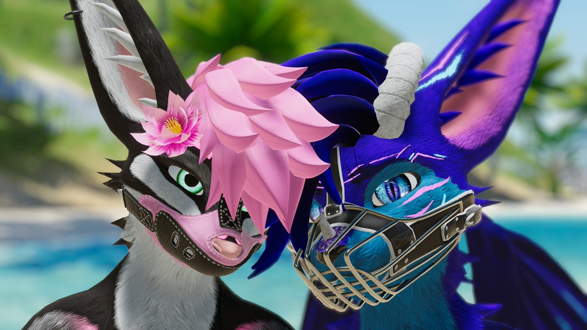 Oh well.. Time to be Shushed! 🔹We got to the 2.3k Followers! Thanks for your support and let's go for more! I Love Ya All <3 🔹Yes.. What u see here is Me and my Gf Drew.. Seems that I got muzzle (I got tamed?👀) and I'm gonna use it cuz it looks cool on me with all clothing ;3