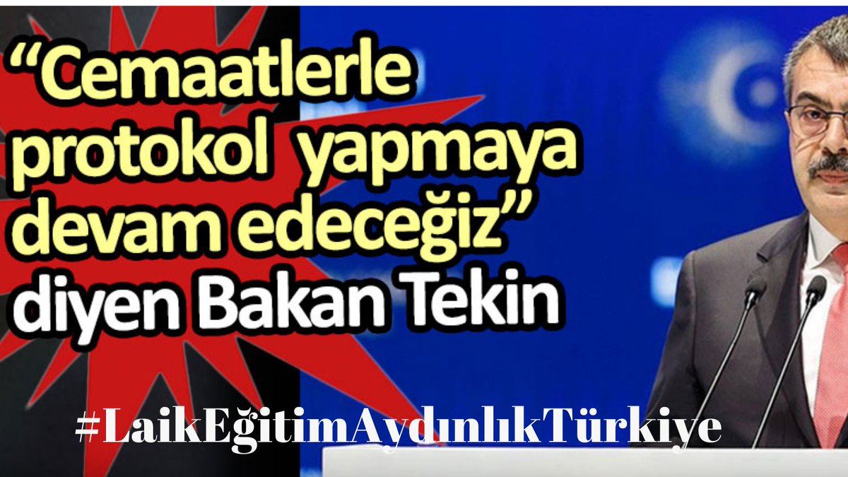 Atatürk’ün Türkiye’sinde bir Milli Eğitim Bakanının tarikatlarla ne gibi bir protokol yapma durumu olabilir. Bu adamın derhal görevden alınması gerek. Burası Türkiye, Afganistan değil. #LaikEğitimAydınlıkTürkiye demektir.