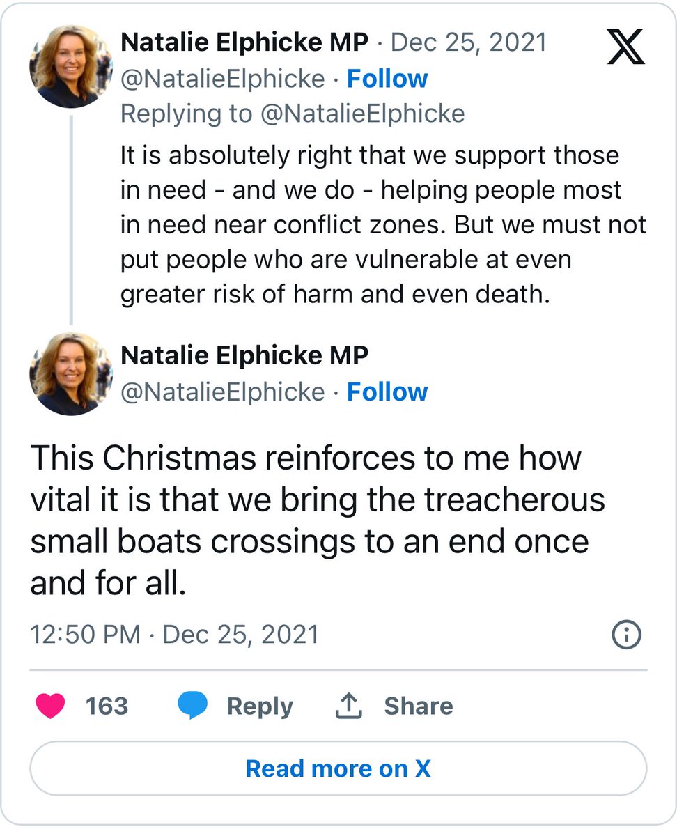 For those of you unfamiliar with the newest Labour MP here’s how Elphicke celebrated Christmas, the birth of a refugee baby, a couple of years ago…