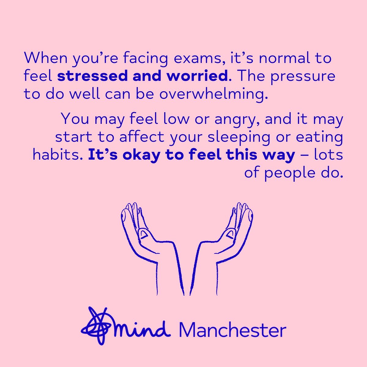 This #WellbeingWednesday we are focusing on exam stress... so please pass this onto any young people who are currently sitting exams. 

When facing exams, it’s normal for people to feel stressed and worried. The pressure to do well can be overwhelming...