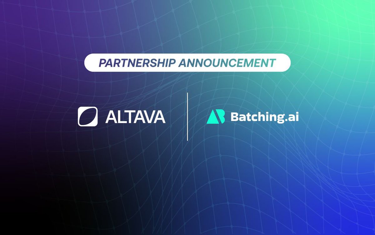 [ALTAVA x batching.ai] Partnership & Collaboration Event 🚀Participate in the gleam event with batching.ai and win rewards! (@BatchingAI ) - Total of 214 winners - 60,000 HVH + 15,000 TAVA 💰 + Additionally, BAGC NFTs included! ⛳️…