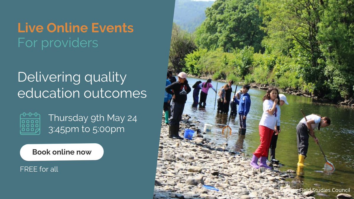 Do you provide educational programmes for schools? Don't miss our FREE online session this Thursday to hear best practice examples and practical advice from @FieldStudiesC on how they are better supporting schools Book⬇️ ow.ly/6NNm50RmZ7i