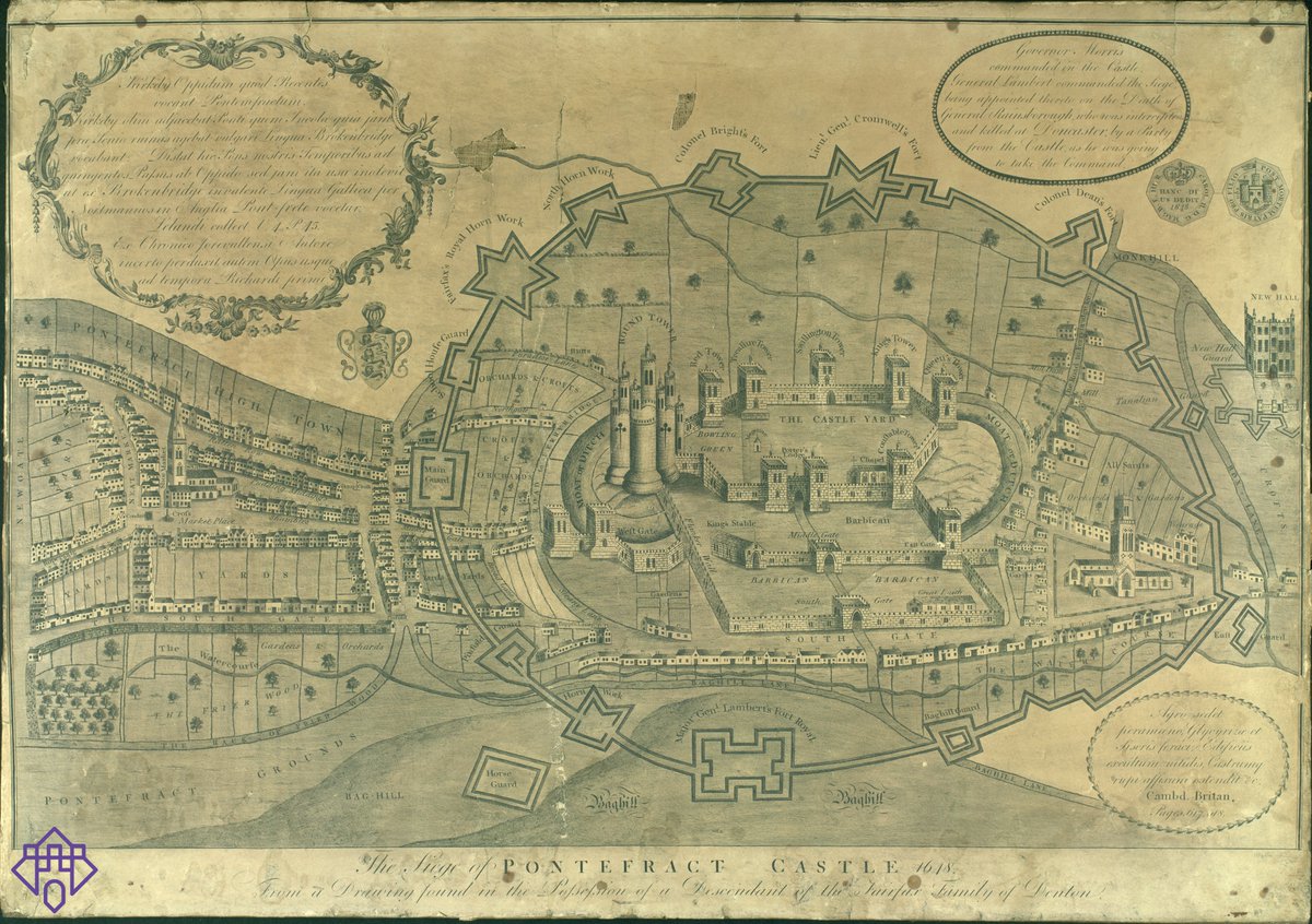 PonteCastle's tweet photo. Have you seen this incredible map from the 1648 siege of Pontefract Castle before? 🏰

Perhaps the eagle-eyed amongst you can spot an error the artist made when naming some of the parts of our site 👀

Answer revealed tomorrow! https://t.co/ZA3seKdmBX