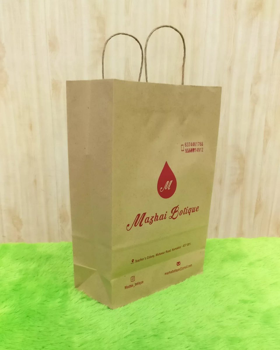 Brown Paper Bags
☆
☆
Size : 10 x 14 x 4.5
☆
☆
Red colour printing 
☆
☆
Minimum order 1000 nos
☆
☆
Customized sizes also available
☆
☆
#kraftpaperbags #shoppingbag #brownkraftbag #gramentsbag #brownpaperbag #singlecolourbag #packagingbag #ecofriendlybag #mazhai botique