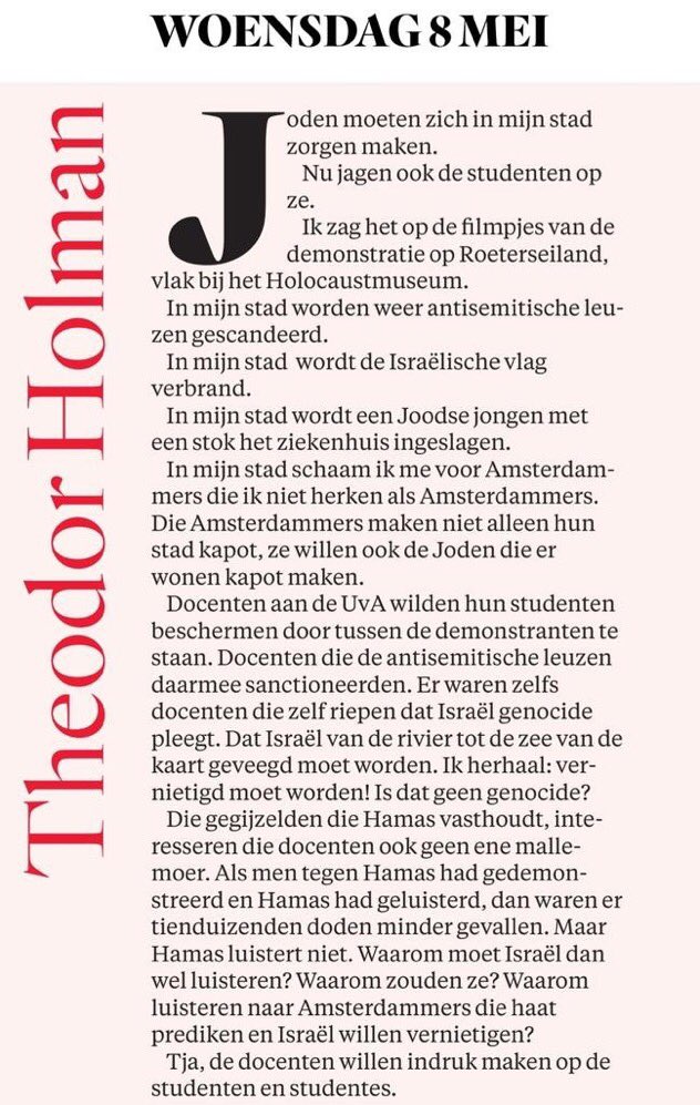 In plaats van deze illegale bezetting te jubelen, zouden de journalisten en redacties van @NOS @nosnieuws @RTLnieuws @EenVandaag @sophieenjeroen @Nieuwsuur @op1npo deze column moeten lezen! 

#UvA #UvA_Amsterdam #uvaprotest #Amsterdam #Halsema #nosjournaal #RTLNieuws