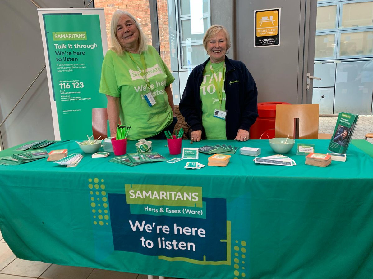 Our volunteers at the Wellbeing Fair at Harlow College today.