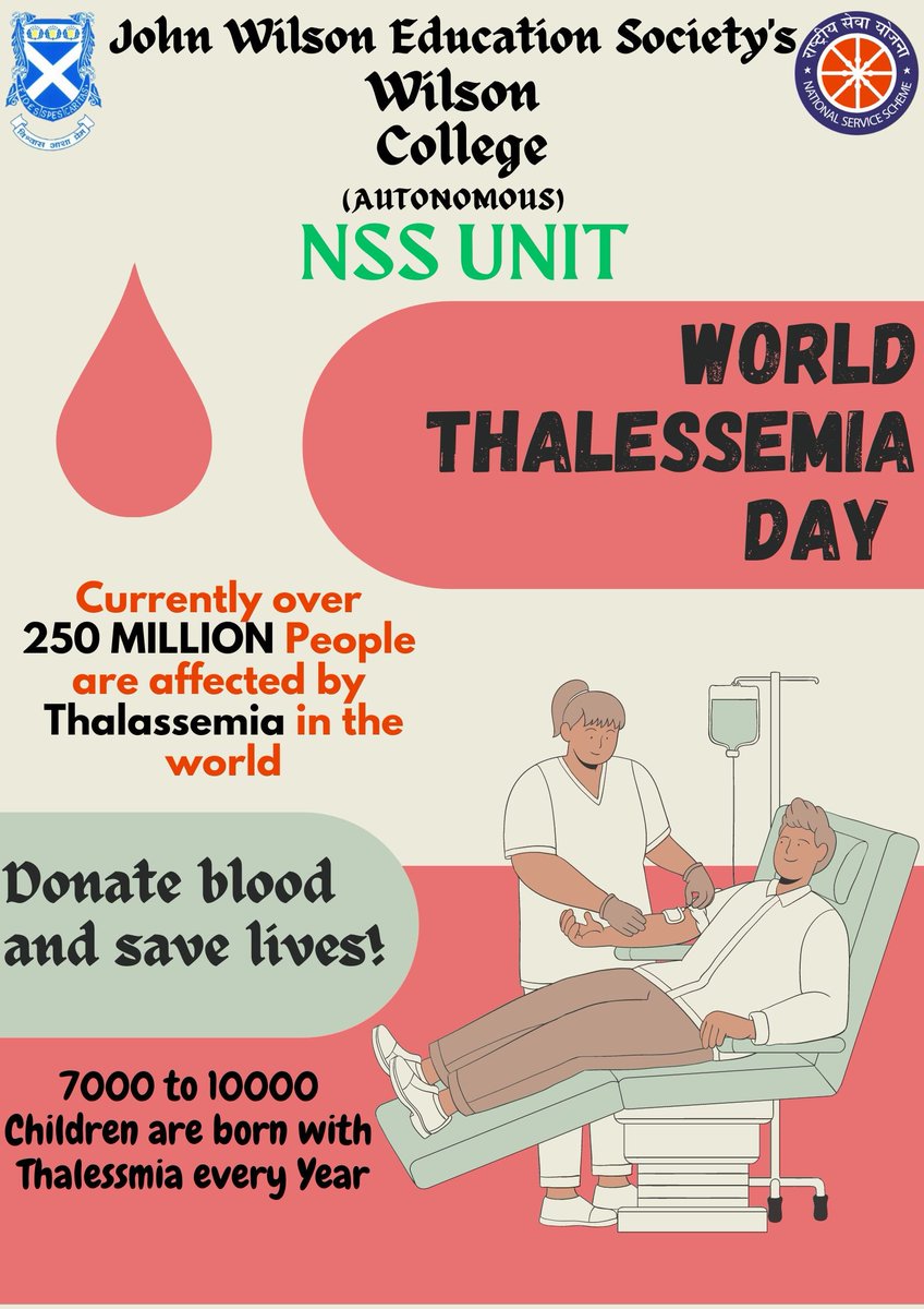 #worldthalessemiaday #thalassemiacheckup #thalassemiaawareness #nss #NSSUnitofwilsoncollege