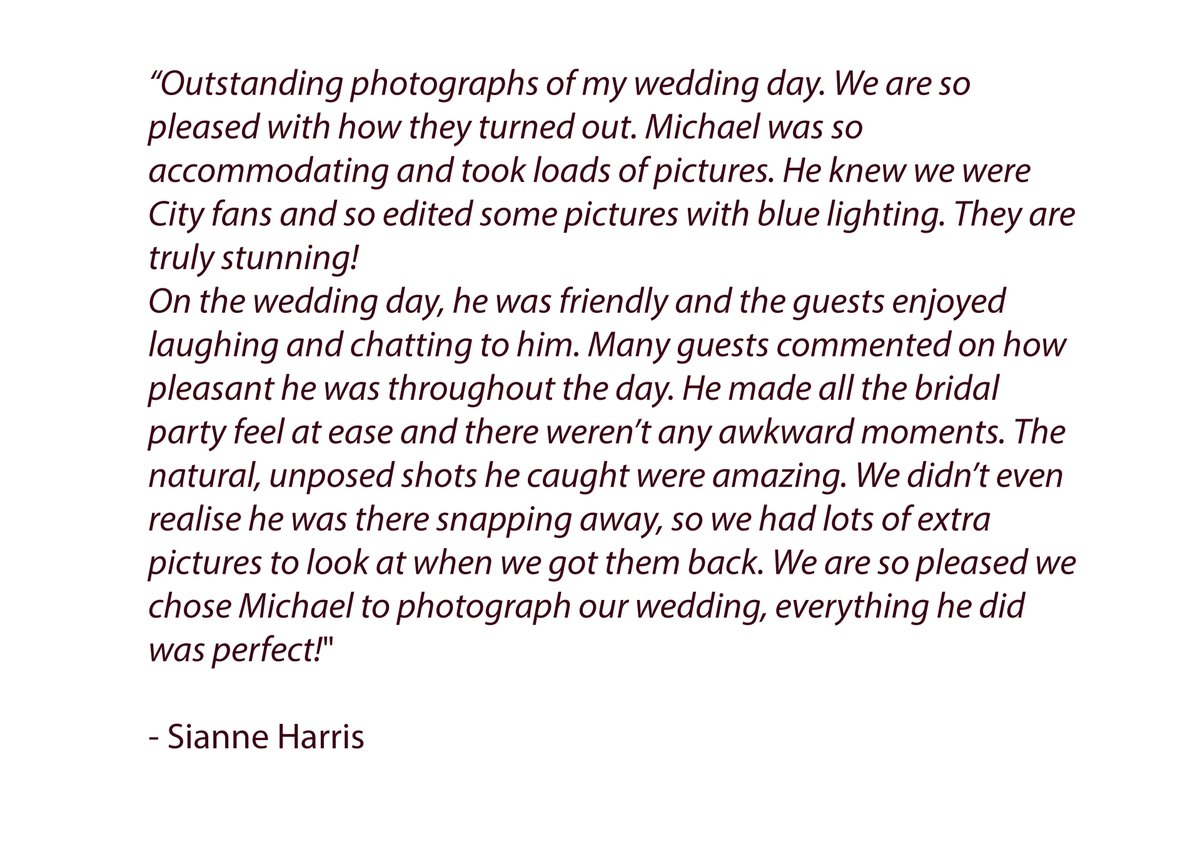 What better way to tell you about me and my work than to let other people do it for me ❤️

#Review #weddingphotographer #weddingphotography