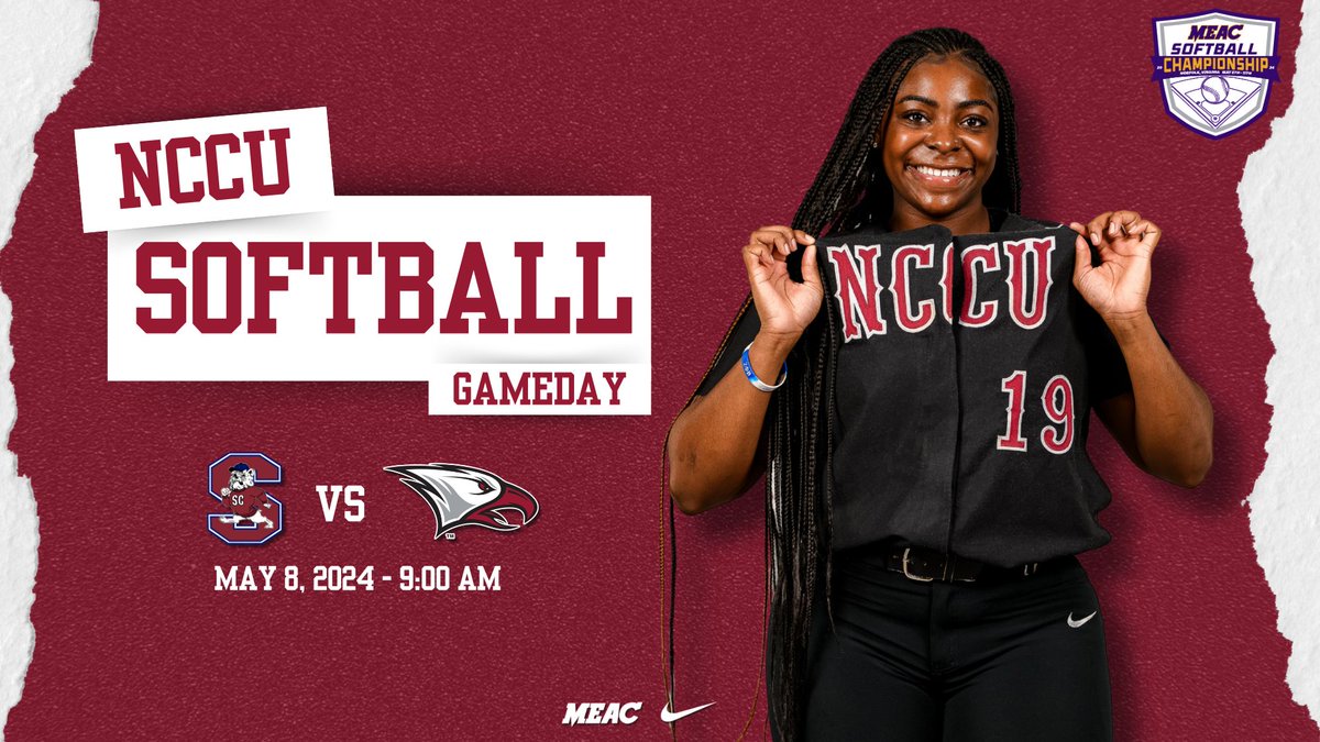 GAME DAY! The Eagles will begin their title defense on Wednesday morning as fourth-seeded NCCU opens up the 2024 MEAC Softball Championship (hosted by Norfolk State) against fifth-seeded South Carolina State at 9 a.m. Link to live stats on NCCUEaglePride.com. #EaglePride