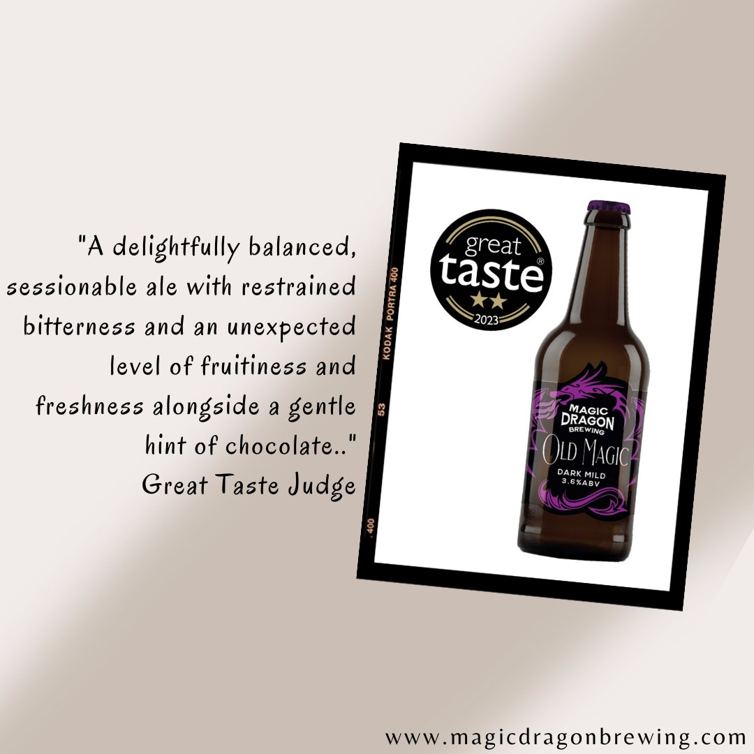 Old Magic 3.6% abv won 2 Stars in the Great Taste Awards last year. It's available now from our web shop for nationwide delivery and to collect from the Brewery magicdragonbrewing.com/product/case-o… #magicdragonbrewing #mildinmay #mildmonth #mildmay #GreatTasteAwards