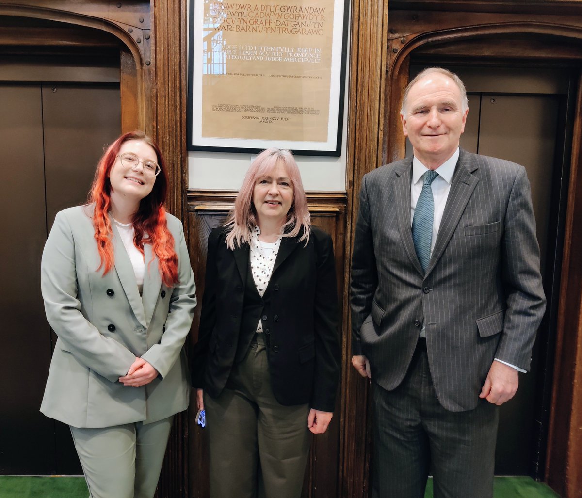 We were delighted to welcome Baroness Smith of Llanfaes and Liz Saville-Roberts MP for Dwyfor Meirionnydd to the Court today. Here they are photographed with Lord Lloyd-Jones in front of art work by Jonathan Adams. @CarmenRiaSmith @LSRPlaid @VickyFox_UKSC